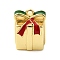 Christmas Brass Enamel Beads, Box, Rack Plating, Long-Lasting Plated, Cadmium Free & Lead Free, Real 18K Gold Plated, 12.5x10.5x10mm, Hole: 1.4mm