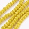 Glass Beads Strands, Imitation Jade Glass, Faceted, Rondelle, Yellow, 6x4~5mm, Hole: 0.8~1mm, about 88~92pcs/strand, 15.5 inch~16 inch(39~45cm)