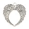 Alloy Pendant, Wings, Antique Silver, 72.5x68x4mm, Hole: 6mm & 2.5mm, 40pcs/1000g
