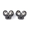 Alloy Beads, with Rhinestone, Butterfly, Black, 10.5x13.5x6.5mm, Hole: 1.6mm