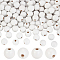 Natural Wood European Beads, Dyed, Large Hole Round Beads, White, 18x17mm, Hole: 4mm, about 250~300pcs/500g