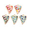 Rack Plating Alloy Enamel Pendants, Heart, Cadmium Free & Nickel Free & Lead Free, Mixed Color, 34x25x3mm, Hole: 3.8mm
