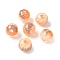 Two Tone Transparent Acrylic Beads, Hand Drawn Beads, Round, with Glitter Powder & Enamel, Light Salmon, 15x14mm, Hole: 3mm