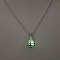 Alloy with Luminous Resin Bead Inside Pendant Necklaces for Women Men, Platinum, Christmas Tree, 17.72 inch(45cm)