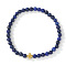 Bohemian Natural Lapis Lazuli Round Beads Stretch Bracelets, Cross Non-magnetic Hematite Bead Stretch Bracelets, Inner Diameter: 6-7/8 inch(17.5cm)