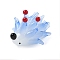 Hedgehog Home Decorations, Handmade Lampwork Display Decorations, Dodger Blue, 39.5~41x31.5~32.5x25~25.5mm