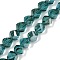 Electroplate Transparent Glass Beads Strands, Twisted, Pearl Luster Plated, Faceted, Sea Green, 7.5x8x8mm, Hole: 1.4mm, about 68~71pcs/strand, 20.87''(53cm)