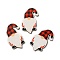 Christmas Single Face Printed Wood Big Pendants, Gnome Charms, FireBrick, 54x37x26mm, Hole: 2mm