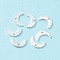 304 Stainless Steel Charms, Moon, Silver, 7x11x1mm, Hole: 1mm
