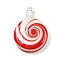 Handmade Lampwork Pendants, Lollipop, Red, 26x19x5.5mm, Hole: 1.8mm