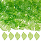 600Pcs Transparent Acrylic Pendants, Leaf, Lime Green, 17.5x11x1.5mm, Hole: 1.5mm