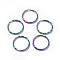 Ion Plating(IP) 304 Stainless Steel Split Key Rings, Keychain Clasp Findings, Textured, Rainbow Color, 25x3mm