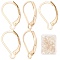 60Pcs 304 Stainless Steel Leverback Earring Findings, Real 24K Gold Plated, 16.5x10x2mm, Pin: 1mm