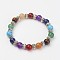 Natural & Synthetic Gemstone Beaded Stretch Bracelets, with Alloy Spacer Beads, Colorful, 1-7/8 inch(47mm)