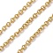 Brass Textured Link Chains, Lead Free & Cadmium Free, Rack Plating, Long-Lasting Plated, with Spool, Soldered, Real 18K Gold Plated, 3.7x3.3x0.8mm