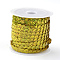 Eco-Friendly Plastic Paillette Beads, Sequins Beads, Ornament Accessories, Flat Round, Gold, 6mm, about 5m/roll