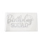 Word Birthday Squad Hotfix Rhinestone, Resin Rhinestones, with Hot Melt Adhesive Back, for Garment T-shirt Accessories, Crystal, 95x202x1mm, 2pcs/sheet