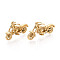 304 Stainless Steel Rhinestone Pendants, Motorbike, Ion Plating(IP), Real 18K Gold Plated, 27~28x43~48x13mm, Hole: 2mm