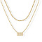 304 Stainless Steel Figure Pendant Double Layer Necklaces for Women, Golden, Number 888, 17.72 inch(45cm), 2pcs/set