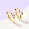 Heart Brass Micro Pave Clear Cubic Zirconia Hoop Earrings, Rack Plating, Long-Lasting Plated, Cadmium Free & Lead Free, Real 18K Gold Plated, 15x5mm