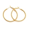 Grooved Large Ring Huggie Hoop Earrings for Women Girl, Long-lasting Plated Brass Rings, Real 18K Gold Plated, 10 Gauge(2.5mm), 43x41x2.5mm, Pin: 0.8mm