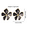 304 Stainless Steel Enamel Stud Earrings, Golden, Flower, 33x36.5mm