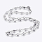 Non-Tarnish 304 Stainless Steel Chain Necklaces, with Lobster Claw Clasps, Heart, Stainless Steel Color, 17.9 inch(45.5cm)