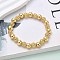 Brass Round Beaded Stretch Bracelets for Women, Rack Plating, Long-Lasting Plated, Lead Free & Cadmium Free, Real 18K Gold Plated, 1/4 inch(0.8cm), Inner Diameter: 2 inch(5cm)