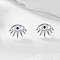 Elegant Minimalist 925 Silver Eye Stud Earrings for Women Vacation Wear