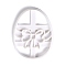 Easter Theme Plastic Mold, Cookie Cutters, Cookies Moulds, DIY Biscuit Baking Tool, Egg with Bowknot, White, 80x63x10mm