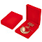 Velvet Medal Gift Box, Rectangle, FireBrick, 12.5x9.85x3.45cm