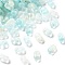 Gradient Color Transparent Frosted Acrylic Beads, with Golden Foil, Peanut, Pale Turquoise, 3x6x4mm, Hole: 1.5mm, about: 250pcs/10g