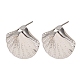 Серьги-гвоздики в форме ракушки из латуни EJEW-H165-02B-P-4