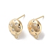 Латунные серьги-гвоздики из циркония KK-E107-25A-G-1