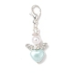 Подвеска в форме сердца ангела из акрила с пластиковыми жемчужинами HJEW-JM04000-2