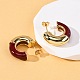 Серьги-гвоздики в форме буквы С из латуни с эмалью EJEW-D332-02B-G-3