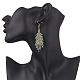 Серьги-подвески из стеклянных перьев EJEW-MZ00569-02-3