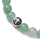 Природный зеленый авантюрин стрейч браслеты BJEW-JB12179-03-3