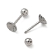 Фурнитура для сережек-гвоздиков из нержавеющей стали 304 STAS-U056-04B-P-2