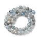 Природные Аквамарин бисер нитей G-P342-11-8mm-AB-02-5