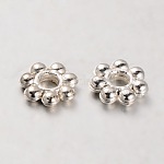 Пластиковые бусины ccb, цветок, серебристый цвет, 6x2 мм, отверстие : 2 мм