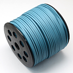 Шнуры из искусственной замши, искусственная замшевая кружева, одна сторона покрытия с искусственной кожи, глубокое синее небо, 2.7x1.4 мм, около 98.42 ярда (90 м) / рулон