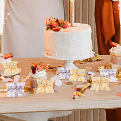 30 набор 2-х цветных коробок для конфет с подушечками из картона и бумаги с горячим тиснением CON-TA0001-29