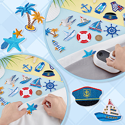 16 шт. 16 стиля парусной серии вышитые нитками/пришитые нашивки&nbsp;PATC-PH0001-48