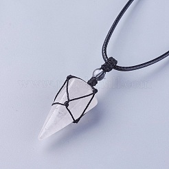 Ожерелья с подвесками из натурального кварца&nbsp;NJEW-E140-A11