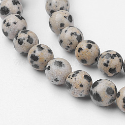 Естественно Далматин яшма шарик нити G-G735-68-6mm