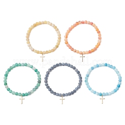 Браслеты с подвесками в виде маленького крестика из нержавеющей стали 304&nbsp;BJEW-JB13461