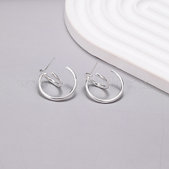 Минималистичные серебряные серьги-гвоздики для женщин OO7633