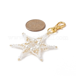 Подвеска из бисера с семенами ручной работы HJEW-MZ00005-02