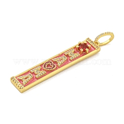 Настоящие 18к позолоченные латунные подвески с микропаве и кубическим цирконием&nbsp;KK-R159-07E-G